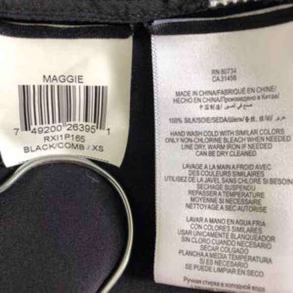Bcbg Black Silk Long Sleeve Blouse - Picture 13 of 17